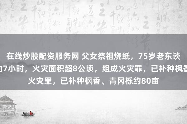 在线炒股配资服务网 父女祭祖烧纸,75岁老东谈主被判刑!火灾约7小时,火灾面积超8公顷,组成火灾罪,已补种枫香、青冈栎约80亩